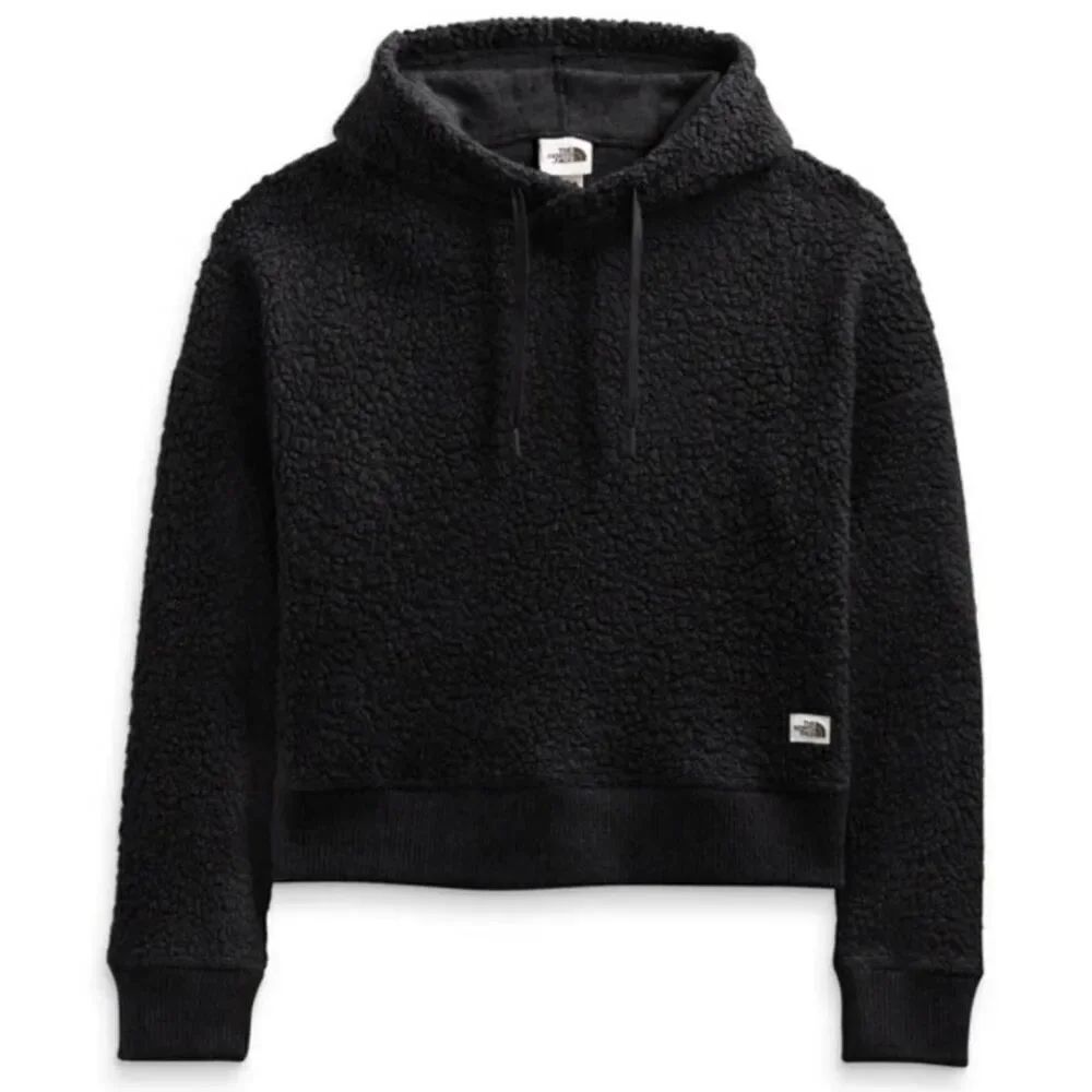 The North Face Hoodie Women's XL Black Harrison Pullover Wool Sherpa Cozy